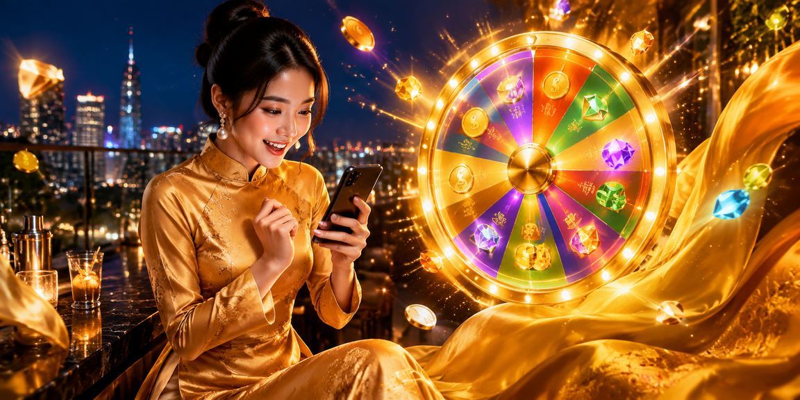 Cô gái áo dài tại Hồ Chí Minh tham gia trò chơi may mắn